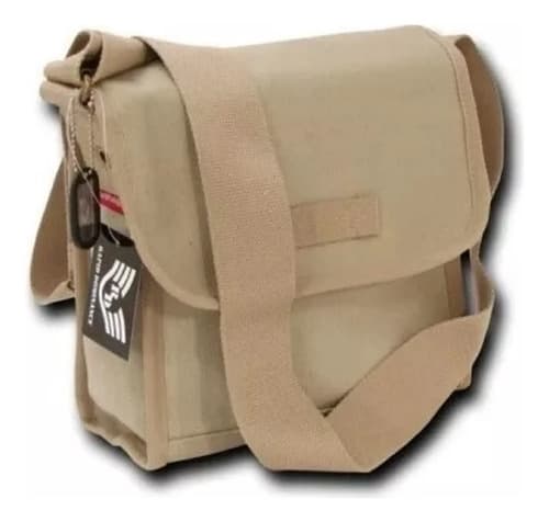 Morral Khaki Beige Military Messenger - A Pedido_exkarg Marrón Claro X