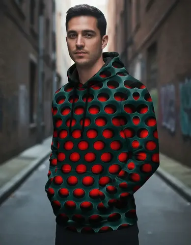 Hoodie 3d Optical Illusion Novelty - A Pedido_exkarg M Rojo