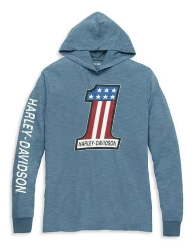 Hoodie Harley-davidson Men's #1 Race - A Pedido_exkarg M Azul