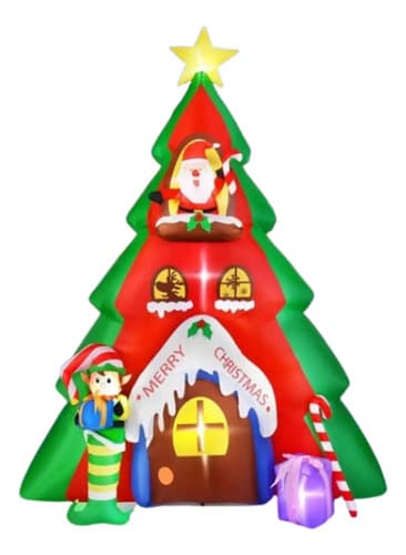 Papa Noel Inflable Ft House - A Pedido_exkarg Rojo