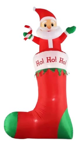Papa Noel Inflable Ho Ho Ho - A Pedido_exkarg Rojo