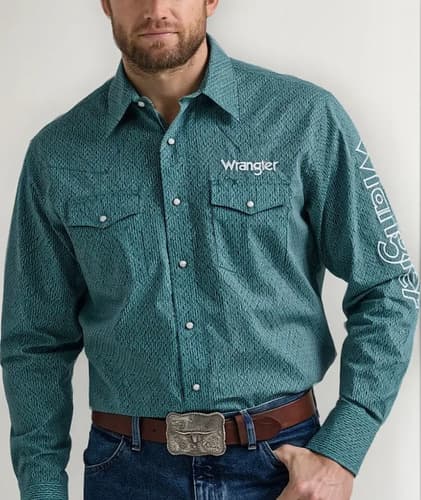 Camisa Wrangler Turquoise Plaid - A Pedido_exkarg Celeste S