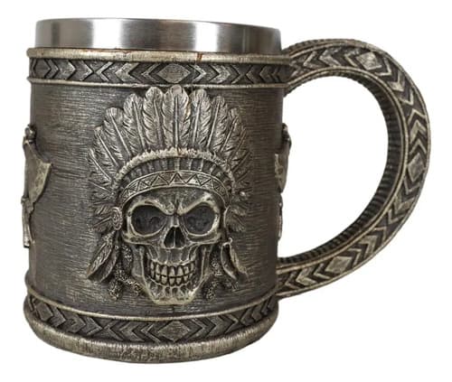 Taza De Cafe Native Indian Chief - A Pedido_exkarg Gris