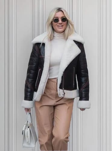 Campera Mujer Aviator Shearling Flight - A Pedido_exkarg Marrón 38