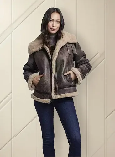 Campera De Mujer Coat B3 Bomber Raf - A Pedido Marrón 38