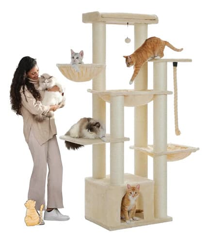Rascador + Árbol Para Gatos 67 Pulgadas - A Pedido_exkarg Verde