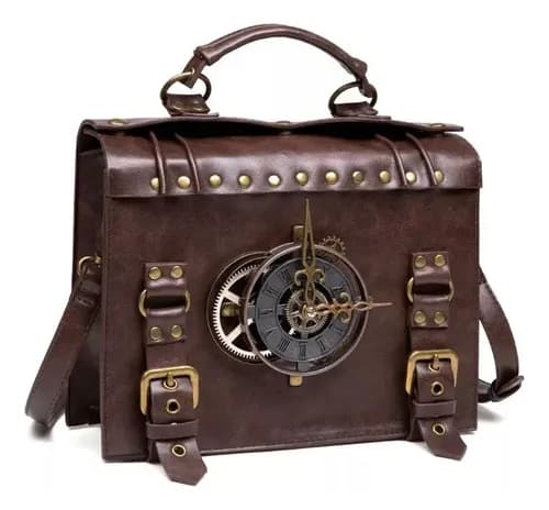 Morral Steampunk New Handbag - A Pedido_exkarg Marrón