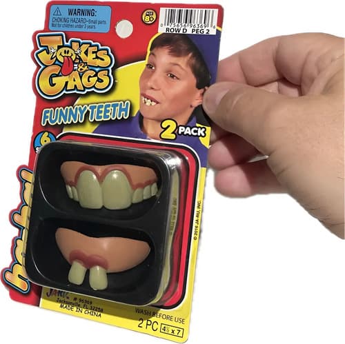 2 Divertidos Dientes De Broma Nerd Falso - A Pedido_exkarg Blanco