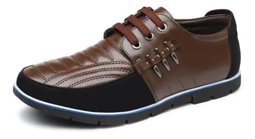 Zapatos De Cuero Genuine Leather Splicing - A Pedido_exkarg Marrón 40 Ar