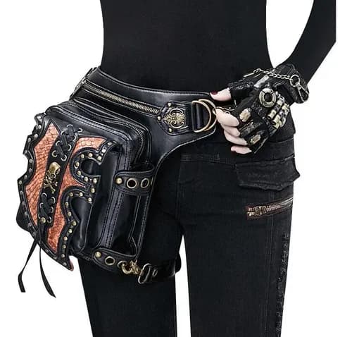 Morral Gothic Steampunk Rock - A Pedido_exkarg Negro