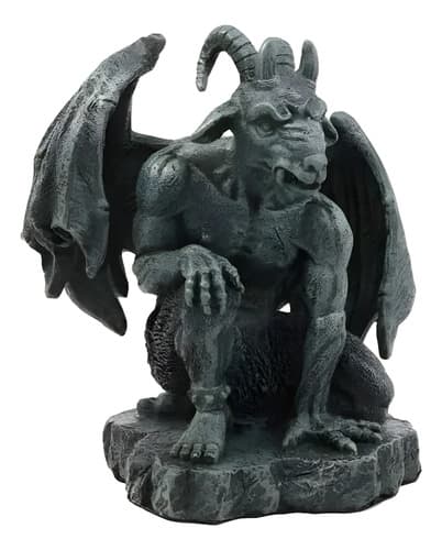 Estatua De Gárgola Gótica De Cabra Sabátic - A Pedido_exkarg Gris