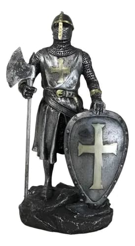 Estatua Medieval Suit Of Armor Crusader - A Pedido_exkarg Plateado
