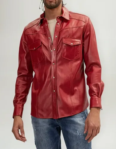 Campera Para Hombre Party Piel Cordero - A Pedido_exkarg Rojo 38