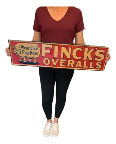 Cartel Decorativo Antique Fincks Overalls - A Pedido_exkarg X
