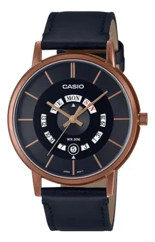 Reloj Casio Classic Analog Men's Leather - A Pedido Negro