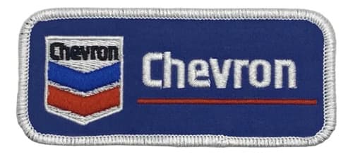 Parche Bordado Chevron Gasoline Gas - A Pedido_exkarg Azul