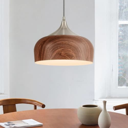 Lámpara Colgante Bauhaus Con Diseño De Madera - A Pedido Madera