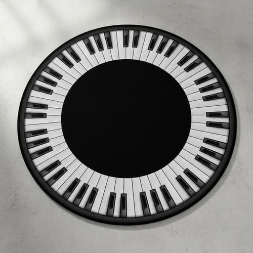 Alfombra Round Piano Keys Rug - A Pedido_exkarg 60 Cm