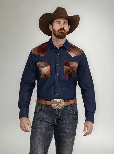 Camisa Wrangler Men's Pendleton - A Pedido_exkarg Azul M