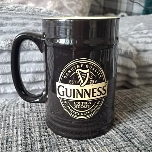 Jarra De Cerveza Guinness Stout De Cerámica - A Pedido Negro