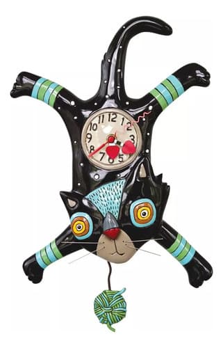 Reloj De Pared Allen Design Craft Cat - A Pedido_exkarg Negro