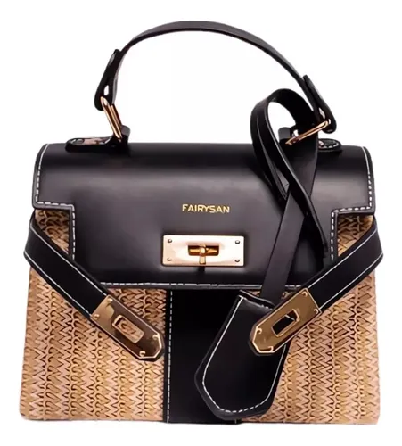 Bolso Bandolera De Paja Para Mujer - A Pedido_exkarg Marrón