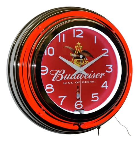 Reloj De Pared Budweiser King Of Beers - A Pedido_exkarg Cromado