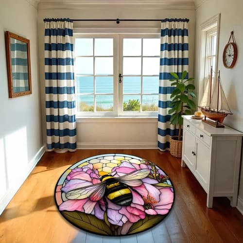 Alfombra Pink Bee Honeycomb - A Pedido_exkarg 90 Cm