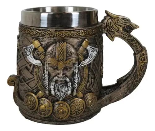 Taza De Cafe Norse Viking God Thor - A Pedido_exkarg Marrón