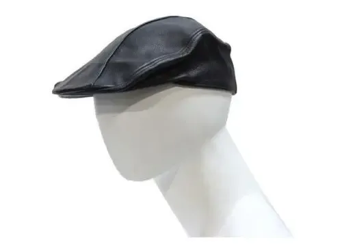 Boina De Cuero Caps Gatsby Biker - A Pedido_exkarg Negro Xxxx