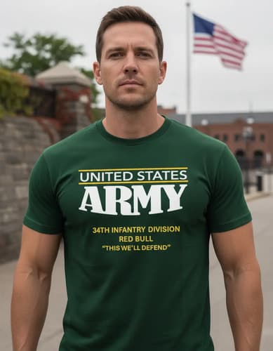 Remera 34th Infantry Division - A Pedido_exkarg Verde M