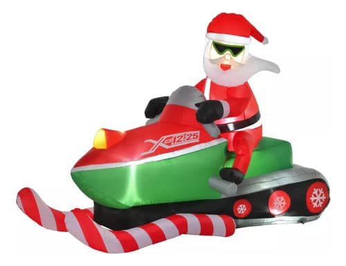 Papa Noel Inflable Motonieve - A Pedido_exkarg Rojo