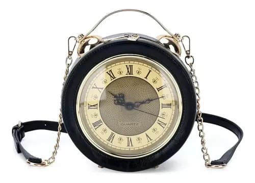 Cartera Vintage Real Alarm Clock - A Pedido_exkarg Negro