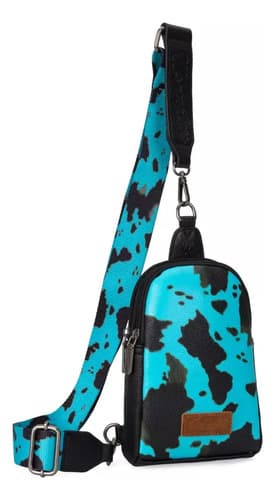 Mochila Cruzada Wrangler Turquoise Cow - A Pedido_exkarg Azul