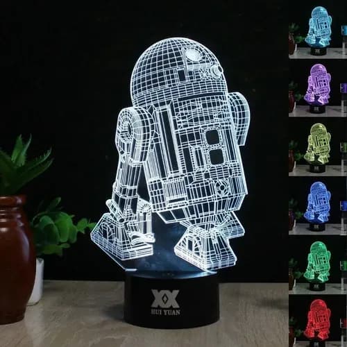 Luz Decorativa Led Star Wars R2d2_exkarg Negro Rgb (multicolor)