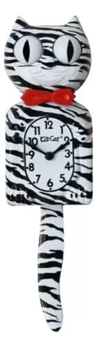 Reloj De Pared Kit Kat Clock Zebra - A Pedido_exkarg Blanco