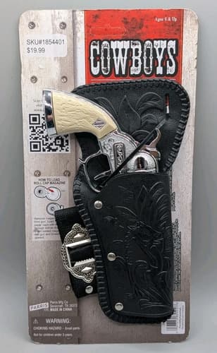Revolver A Cebita Roll Cap Gun - A Pedido Plateado