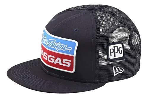 Gorro Snapback Del Equipo Gasgas De Troy Lee, Color Azul Marino, Talla Ala Recta Visera Plana Liso