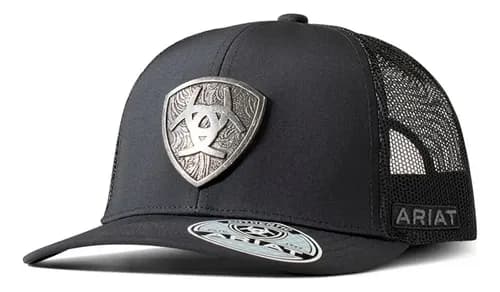 Gorra Ariat Mens Metal Shield - A Pedido Negro M