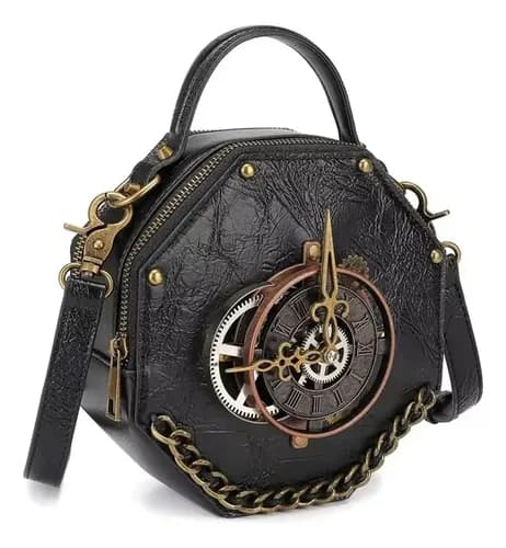 Cartera Steampunk Pu Leather - A Pedido_exkarg Negro