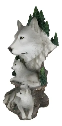 Estatua Mountain Scenery Gray Wolf - A Pedido_exkarg Gris