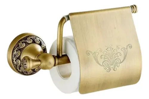 Porta Rollo Papel Higienico Antique Bronze - A Pedido_exkarg Dorado