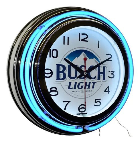 Reloj De Pared Busch Light Brewed In U.s. - A Pedido_exkarg Cromado