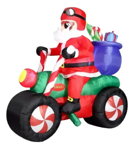 Papa Noel Inflable Moto - A Pedido_exkarg Rojo