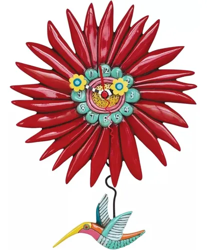 Reloj De Pared Allen Designs Humming - A Pedido_exkarg Rojo