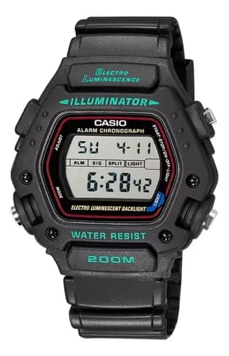 Reloj Casio Digital Classic Alarm Dw-290-1 - A Pedido Negro