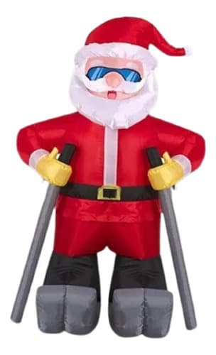 Papa Noel Inflable Esquiador - A Pedido_exkarg Rojo