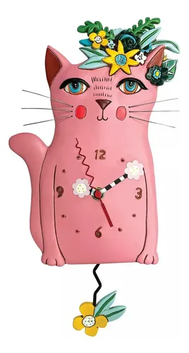 Reloj De Pared Allen Design Kitty Pink - A Pedido_exkarg Rosado