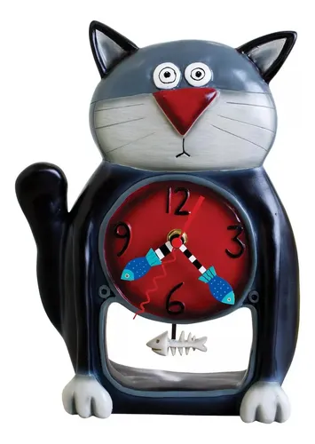 Reloj De Pared Allen Black Kitty - A Pedido_exkarg Negro