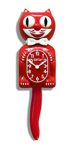 Reloj De Pared Scarlet Red Kit Cat - A Pedido_exkarg Rojo